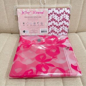 Betsey Johnson Pink Bow Peva Shower‎ Curtain Liner